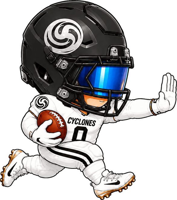 Q-version Adam running in Beijing Cyclones football pads